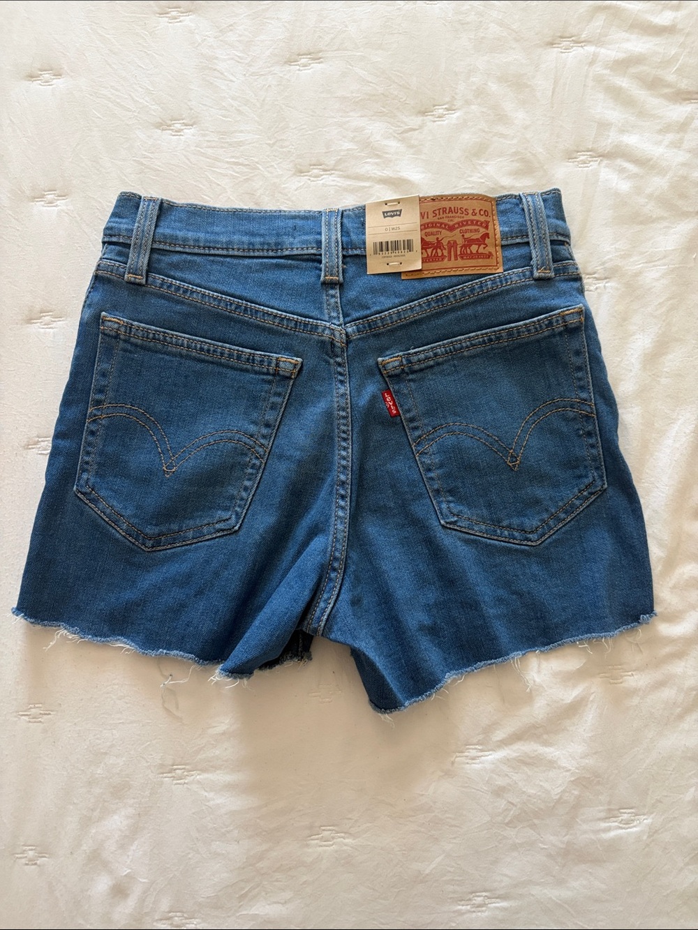 Brand New Juniors/Women High-Rise Distressed Denim Shorts - Blue